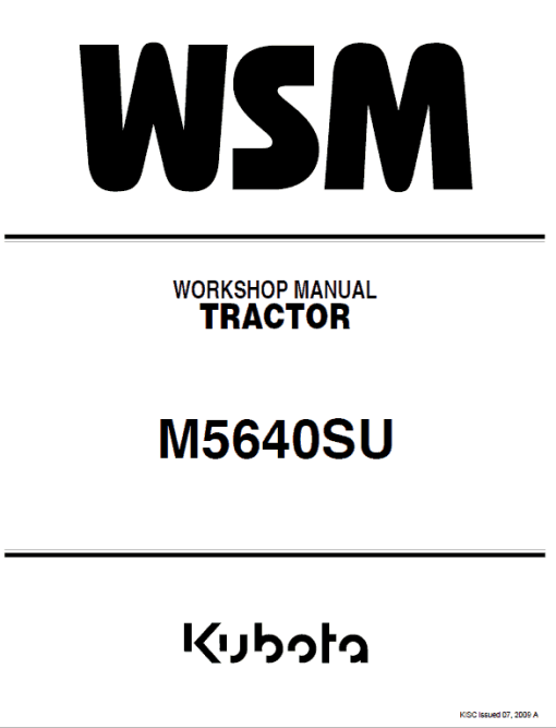 Kubota M5640SU Tractor Workshop Service Manual