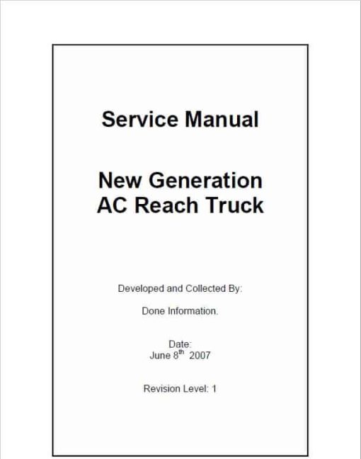 CAT NR14N, NR16N, NR20NH, NR25NH Reach Truck Service Manual