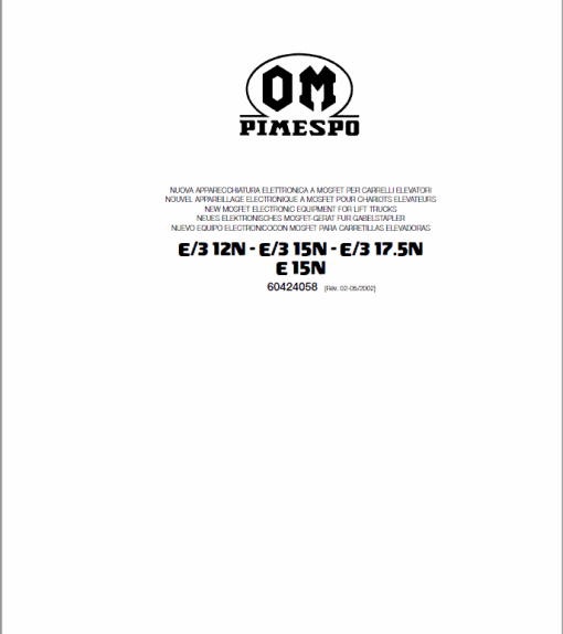 OM PIMESPO FIAT E3 12N -15N -17.5N- E15N Mosfet Electronic Schematic Manual - Image 3