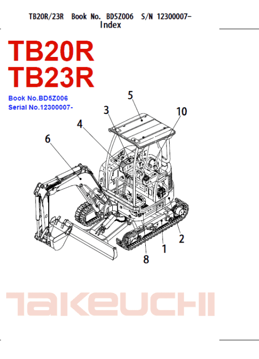 Takeuchi TB23R Excavator Parts Manual - Image 2