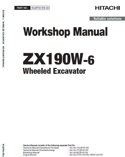 Hitachi ZX190W-5A and ZX190W-6 Wheeled Excavator Service Repair Manual - Image 2