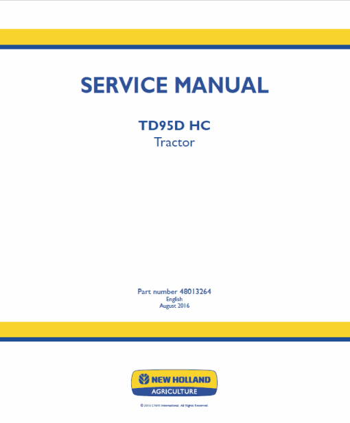 New Holland TD95D HC Tractor Service Manual