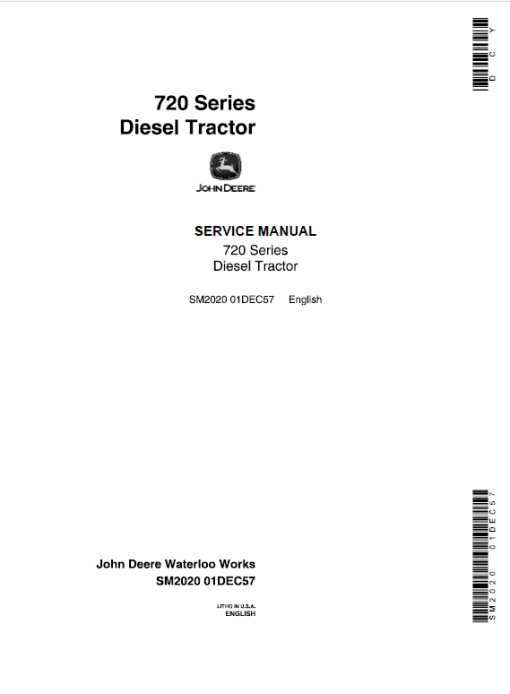 John Deere 70, 720, 730 (70 Series) Tractors Technical Manual - Image 2