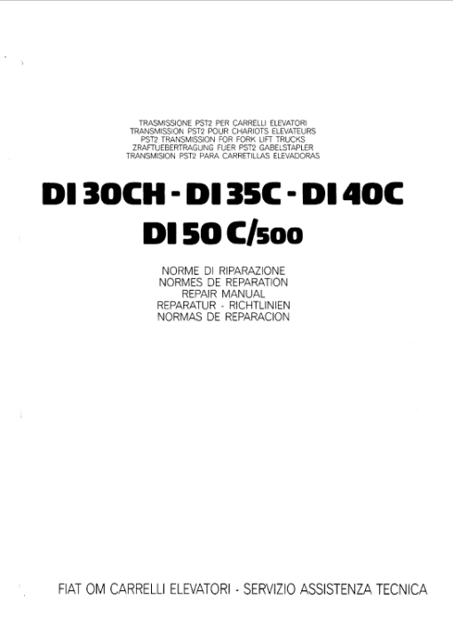 OM PIMESPO FIAT DI30CH, DI35CH, DI40C, DI50C Workshop Operating Repair Manual - Image 2