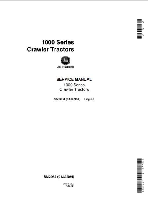 John Deere 1000 and 1010 Series Crawler Tractors Technical Manual