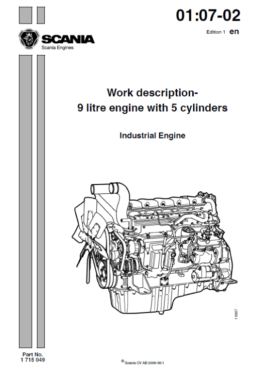 Scania 9-litre 5 Cylinder Engine Workshop Service Manual