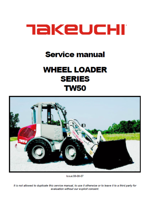 Takeuchi TW50 Wheel Loader Service Manual