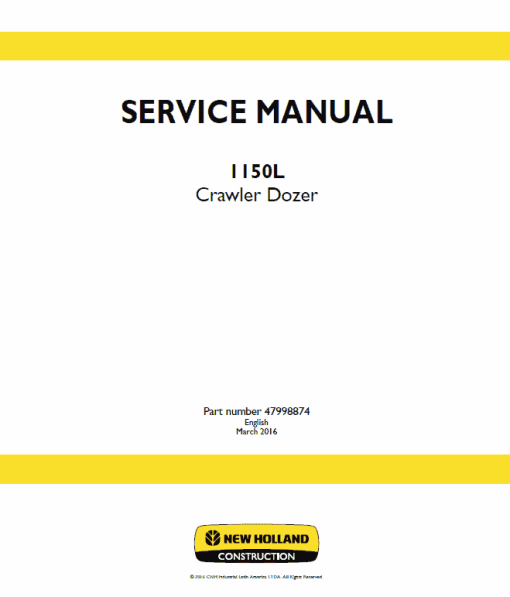 New Holland 1150L Crawler Dozer Service Manual