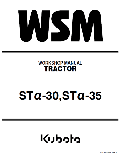 Kubota STa-30, STa-35 Tractor Workshop Service Manual