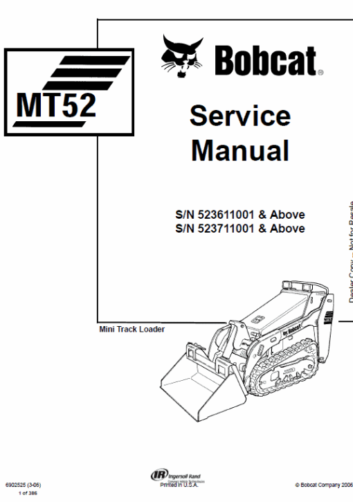 Bobcat MT52 and MT55 Mini Loader Service Manual - Image 6