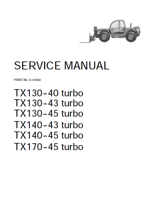 Case TX130, TX140 and TX170 Telescopic Handler Service Manual