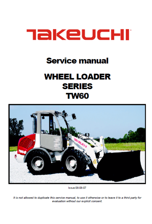 Takeuchi TW60 Wheel Loader Service Manual