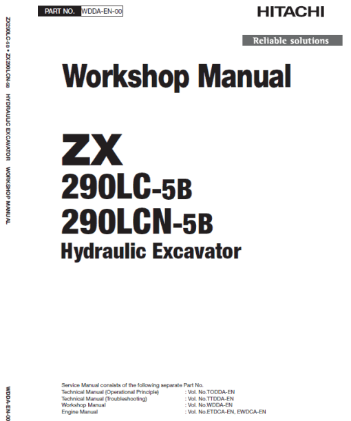 Hitachi ZX290LC-5B and ZX290LCN-5B ZAXIS Excavator Repair Manual