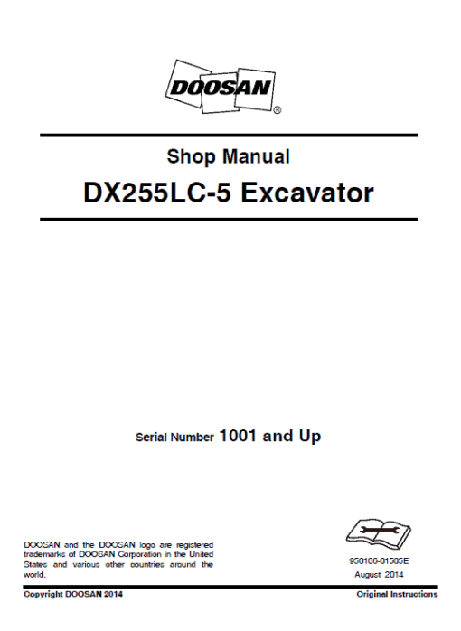 Doosan DX255LC-5 Excavator Service Manual