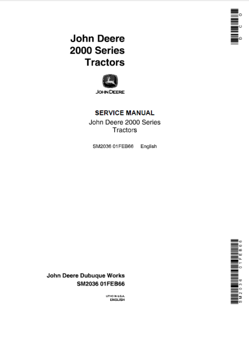 John Deere 2010 Wheel Tractor Repair Technical Manual