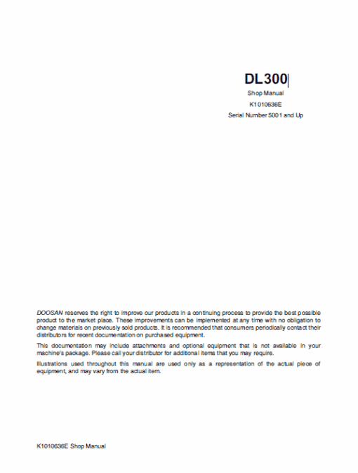 Doosan Daewoo DL300 Wheeled Loader Service Manual - Image 2