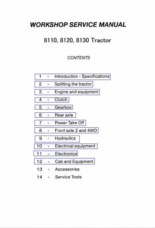 Massey Ferguson 8110, 8120, 8130 Tractor Service Manual