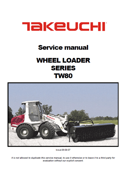 Takeuchi TW80 Wheel Loader Service Manual