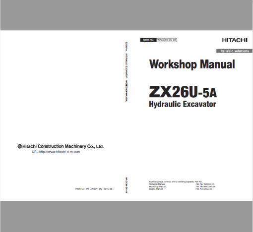 Hitachi ZX26U-5A Excavator Service Repair Manual