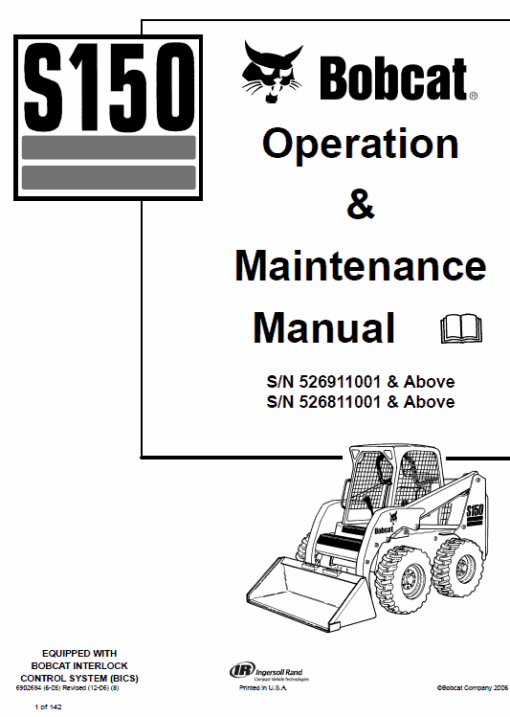 Bobcat S150 and S160 Skid-Steer Loader Service Manual - Image 4