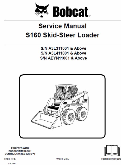 Bobcat S160 Skid-Steer Loader Service Manual - Image 2