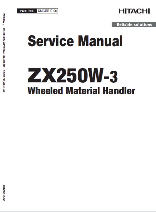 Hitachi ZAXIS ZX250W-3 Excavator Repair Manual