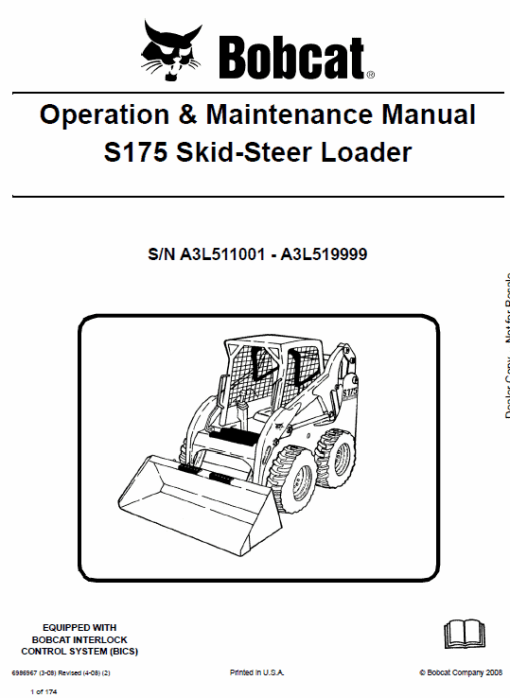 Bobcat S175 Skid-Steer Loader Service Manual - Image 5