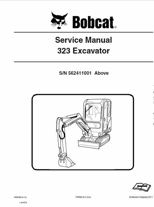 Bobcat 323 Compact Excavator Service Manual - Image 4