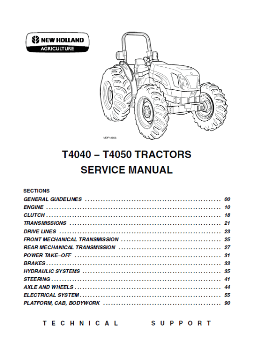 New Holland T4040, T4050 Tractor Service Manual