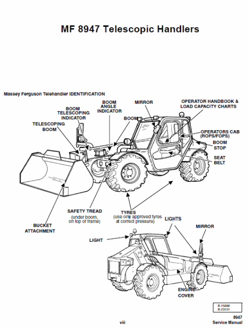 Massey Ferguson MF 8947 Telescopic Handler Service Manual