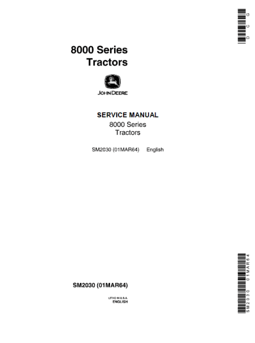 John Deere 8010, 8020 Tractors Repair Technical Manual SM2030