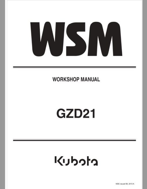 Kubota GZD21 Zero Turn Mower Workshop Repair Manual