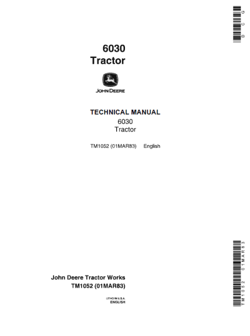 John Deere 6030 Tractor Repair Technical Manual (TM1052)