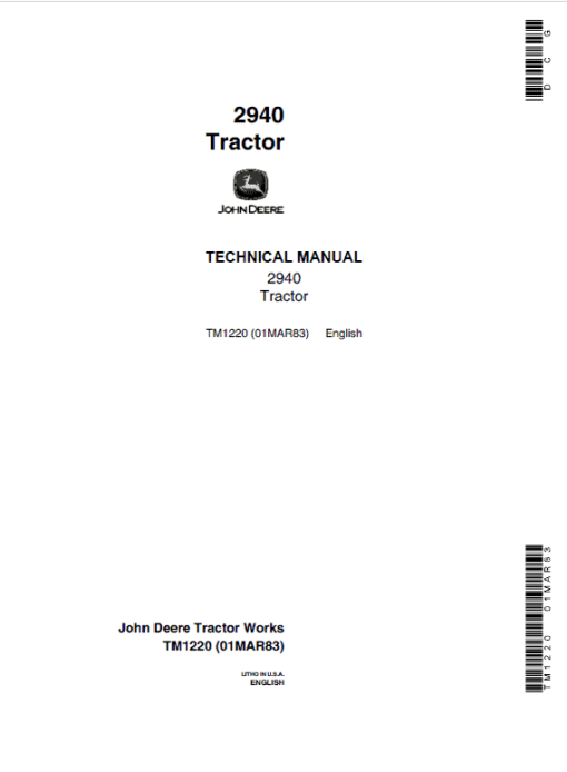 John Deere 2940 Tractor Repair Technical Manual