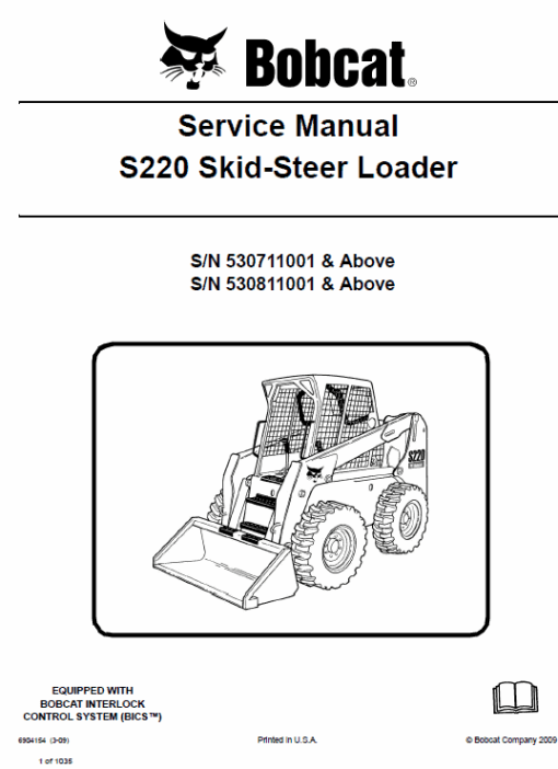 Bobcat S220 Skid-Steer Loader Service Manual