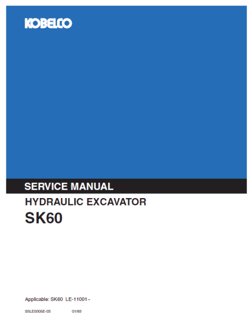 Kobelco SK60 Excavator Service Manual