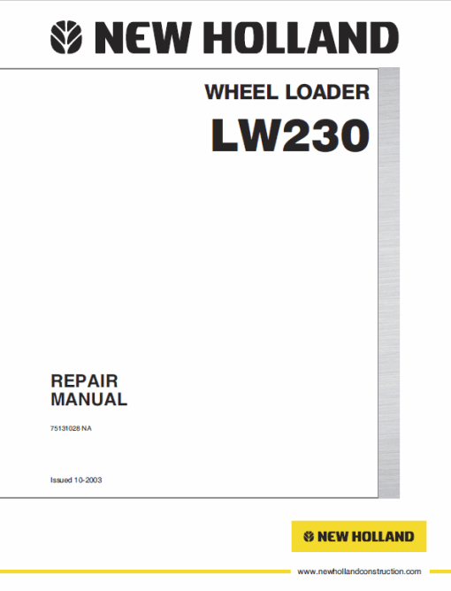 New Holland LW230 Wheel Loader Service Manual