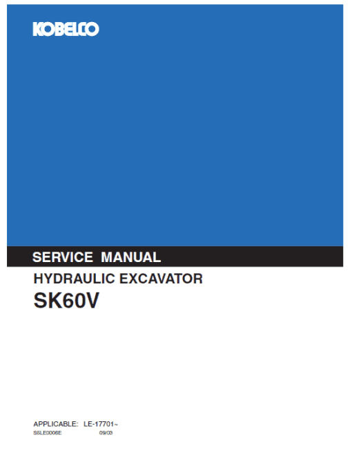 Kobelco SK60V Excavator Service Manual