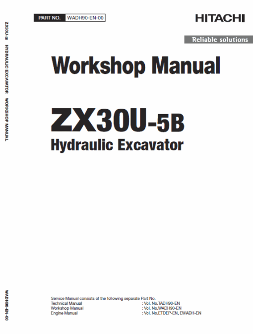 Hitachi ZX30U-5B Excavator Service Repair Manual