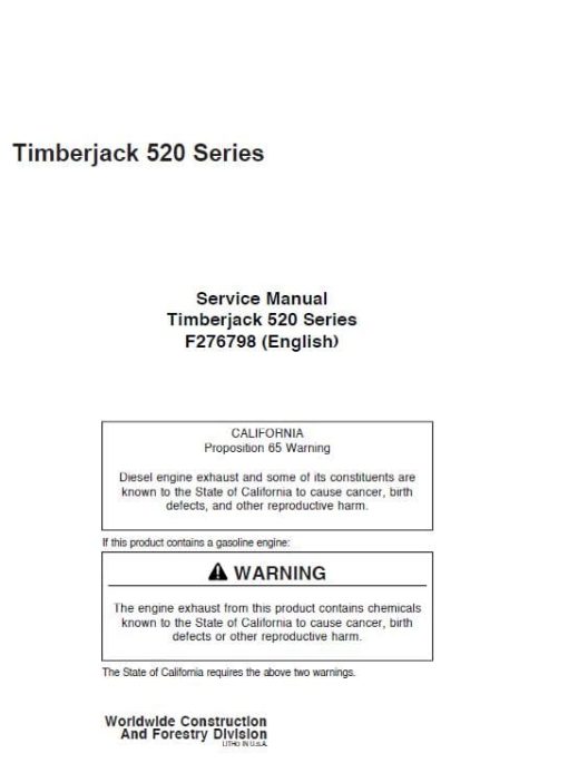 Timberjack 520 Series Skidders Service Repair Manual