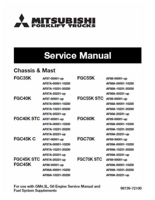 Mitsubishi FGC35K, FGC40K, FGC40K STC Forklift Service Manual