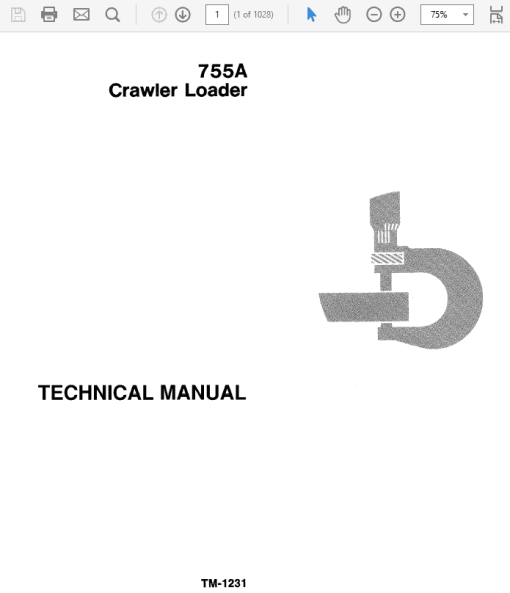 John Deere 755A Crawler Loader Repair Technical Manual (TM1231)