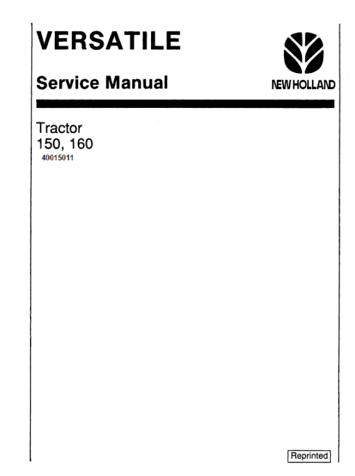 Ford Versatile 150 and 160 Tractor Service Manual