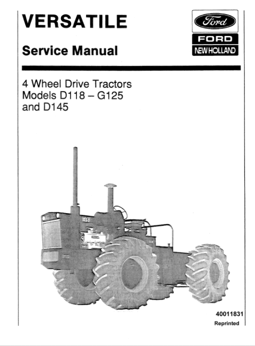 Ford Versatile D118, D145 and G125 Tractors Service Manual