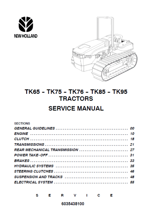 New Holland TK65, TK75, TK76, TK85, TK95 Tractor Service Manual