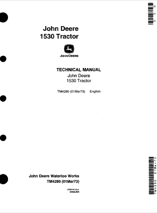 John Deere 1530 Tractor Repair Technical Manual