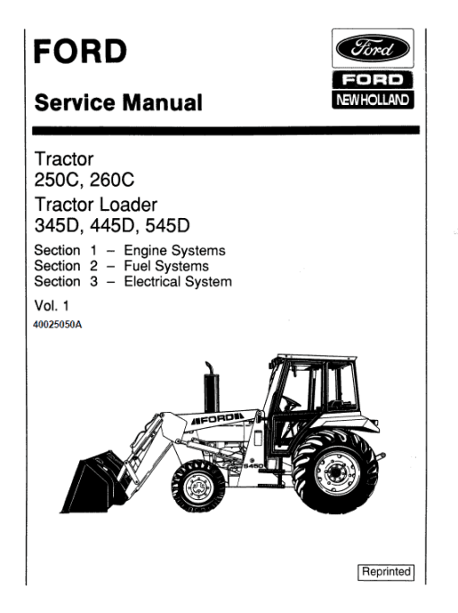 Ford 250C, 260C, 345D, 445D, 545D Tractor Service Manual