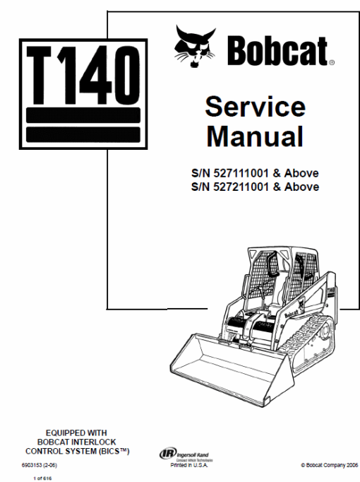 Bobcat T140 Compact Loader Service Manual - Image 6