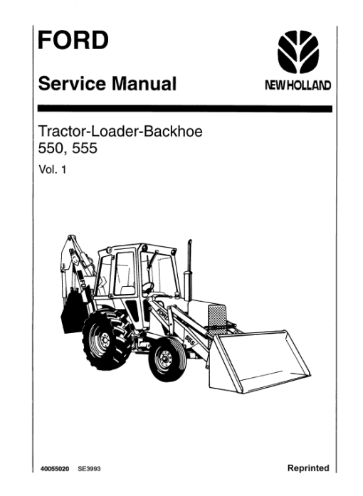 Ford 550 and 555 Backhoe Loader Service Manual