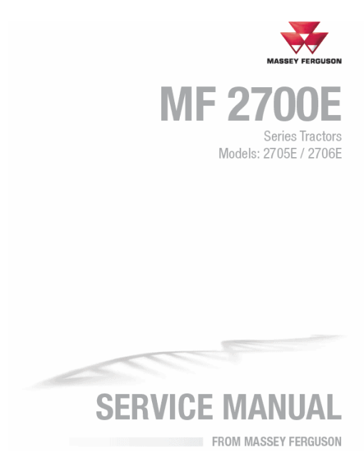 Massey Ferguson 2705E, 2706E Tractor Service Manual